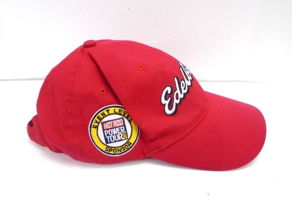 Edelbrock Adjustable Baseball Hat Cap Hot Rod Power Tour 2012 Red Hook & Loop - Picture 3 of 8